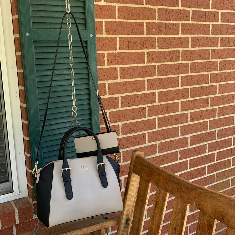 Black and Beige Bag and Wallet with dust bag